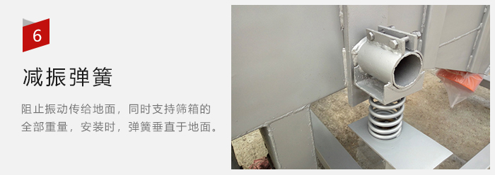 減振彈簧為減少篩箱與支撐裝置之間的摩擦而產生。